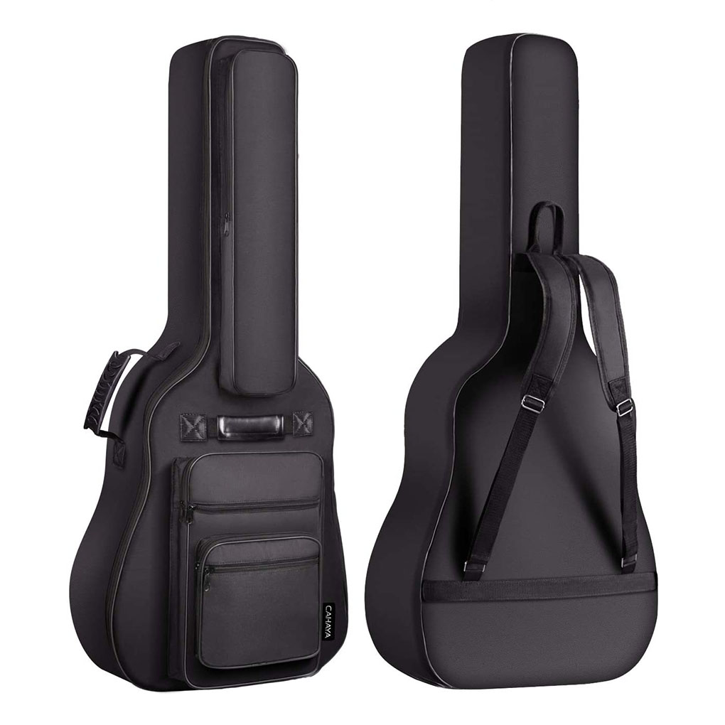 Electric Bass Case,45 Inch Acoustic Guitar Bag Waterproof Guitar Case Gig Bag with Large Pockets Black Soft Case