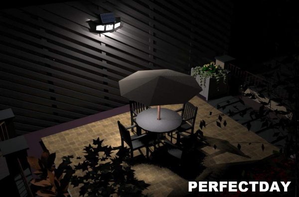 Solar Motion Sensor Light Super Bright Outdoor 128 LED Security Lighting White, 2PK