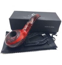 Ellipse Carved Wood Wooden Pipe Tobacco Pipe