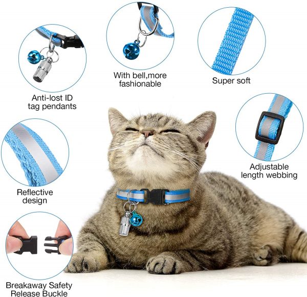 Reflective Cat Collars with Bell
