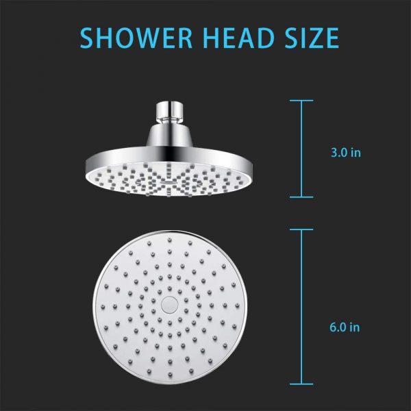 High Pressure Shower Head 6 Inch Rain Modern Luxury Rainfall Showerhead Chrome Plated