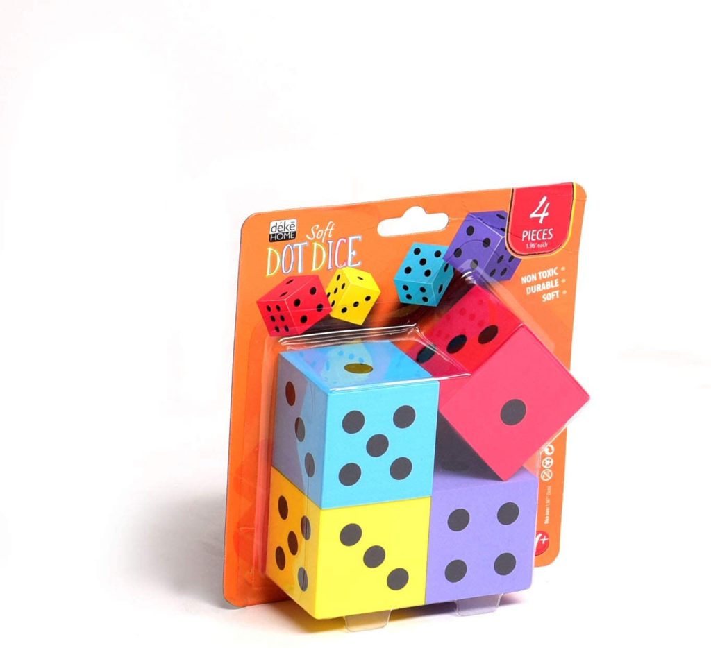 Foam dot dice, Large, Square Great for Playing Games