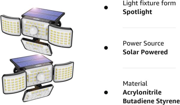 250 LED 3 Modes Solar Motion Sensor Lights, IP65